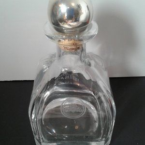 Empty Gran Patron Platinum Silver Tequila  750ml handmade numbered W stopper
